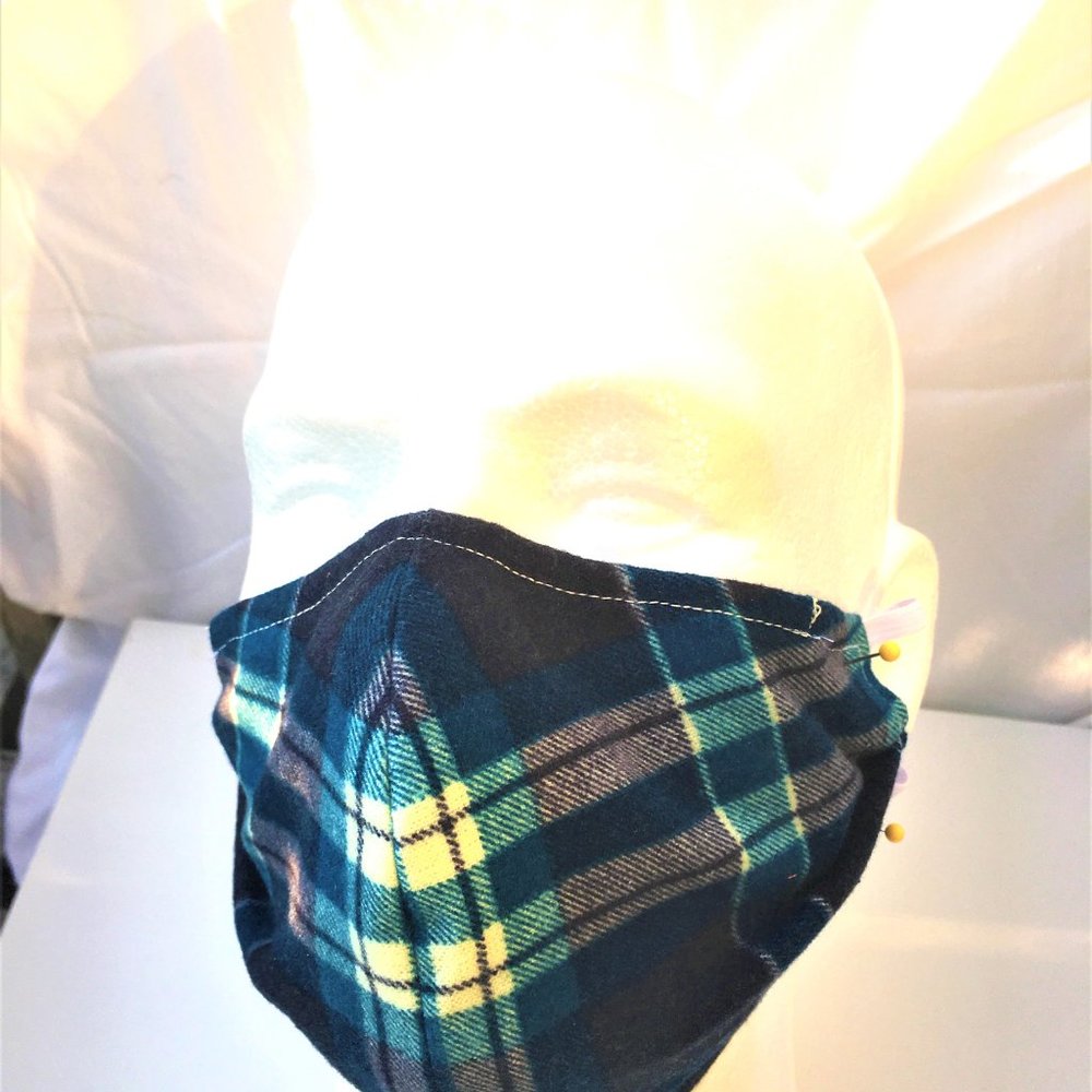 Auburn Tigers Face Mask New Reversible Blue Plaid - Picture 10 of 15
